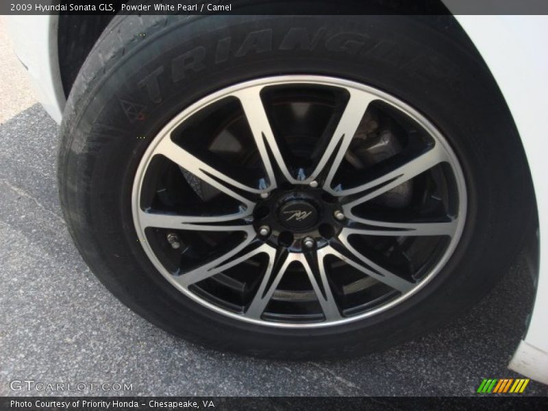 Powder White Pearl / Camel 2009 Hyundai Sonata GLS