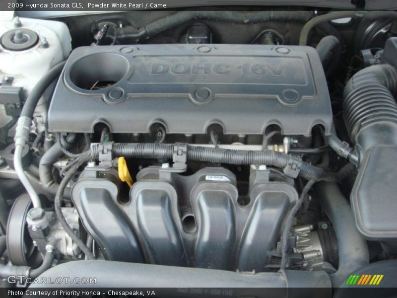 Powder White Pearl / Camel 2009 Hyundai Sonata GLS