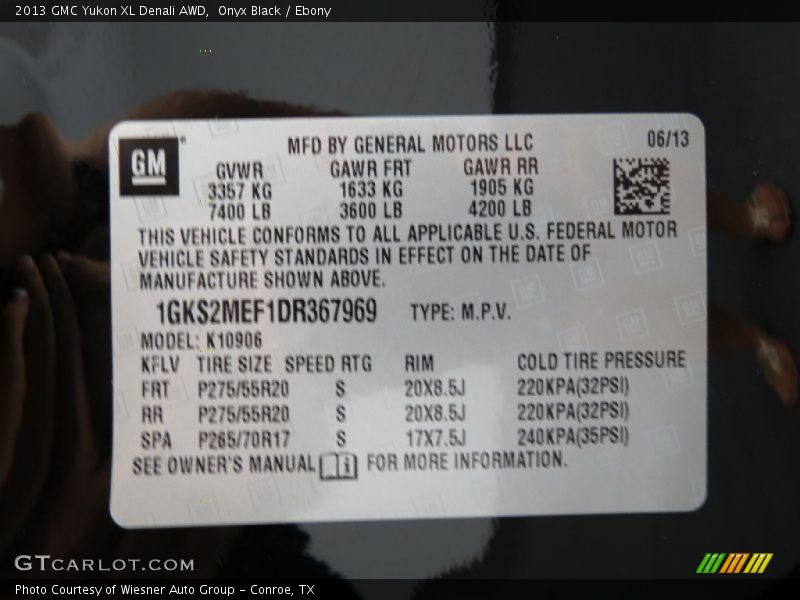 Onyx Black / Ebony 2013 GMC Yukon XL Denali AWD