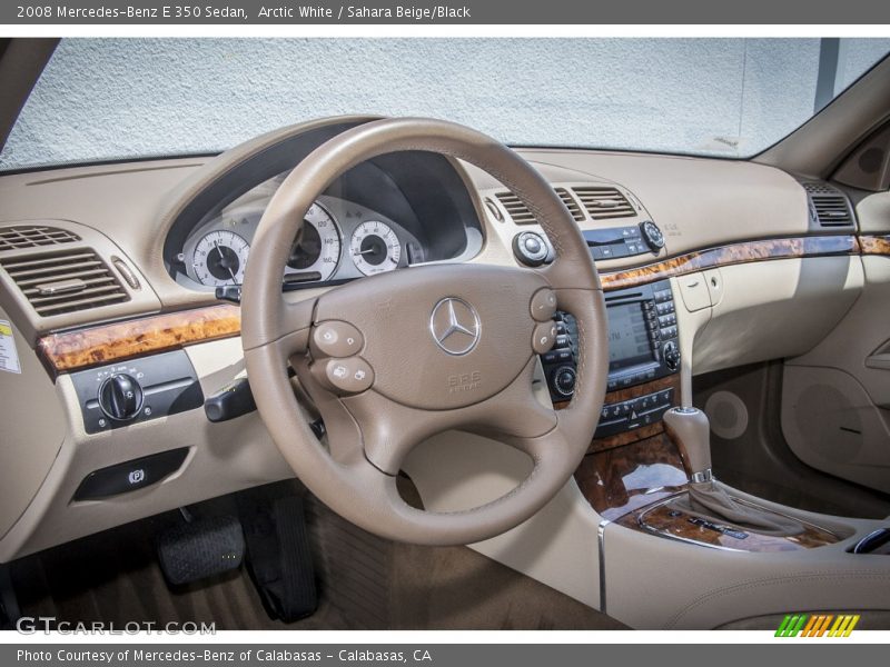 Arctic White / Sahara Beige/Black 2008 Mercedes-Benz E 350 Sedan