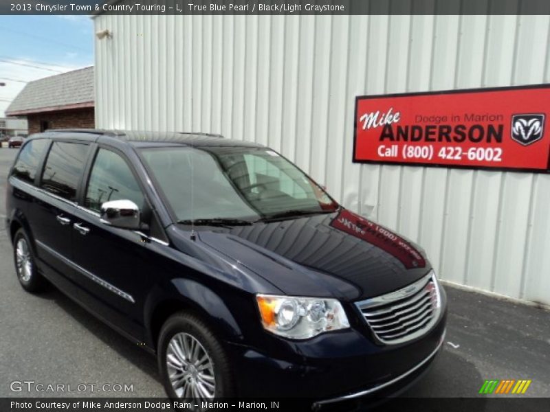 True Blue Pearl / Black/Light Graystone 2013 Chrysler Town & Country Touring - L