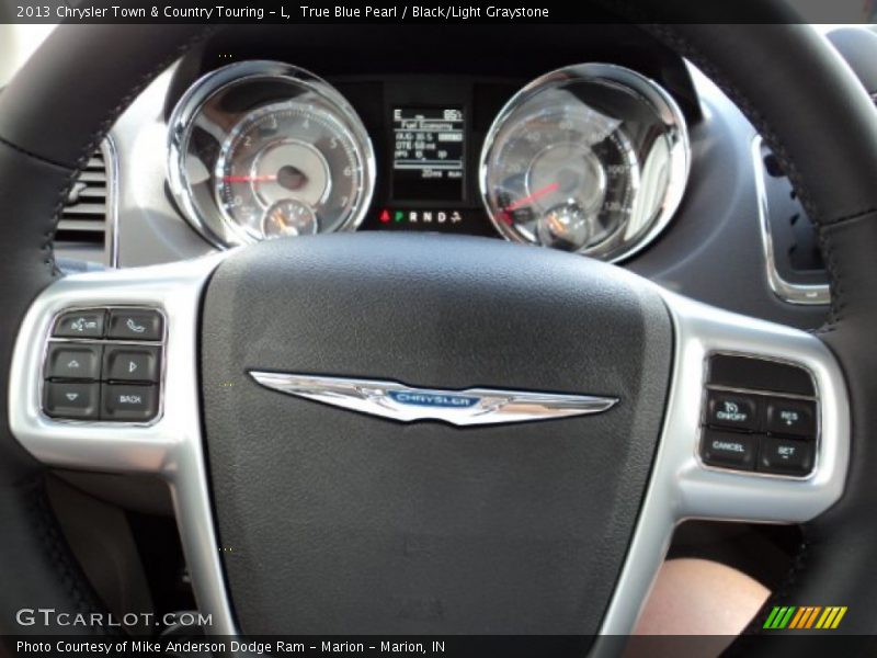 True Blue Pearl / Black/Light Graystone 2013 Chrysler Town & Country Touring - L