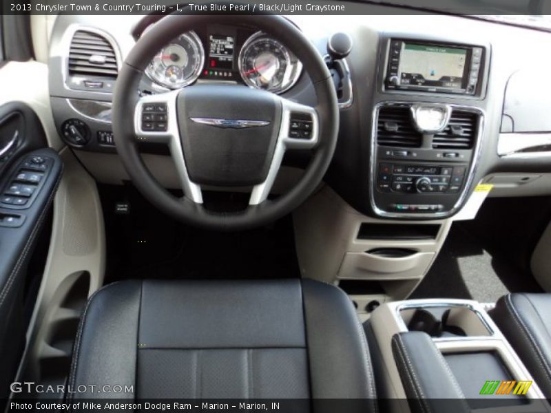 True Blue Pearl / Black/Light Graystone 2013 Chrysler Town & Country Touring - L