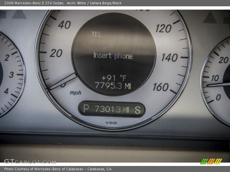 Arctic White / Sahara Beige/Black 2008 Mercedes-Benz E 350 Sedan