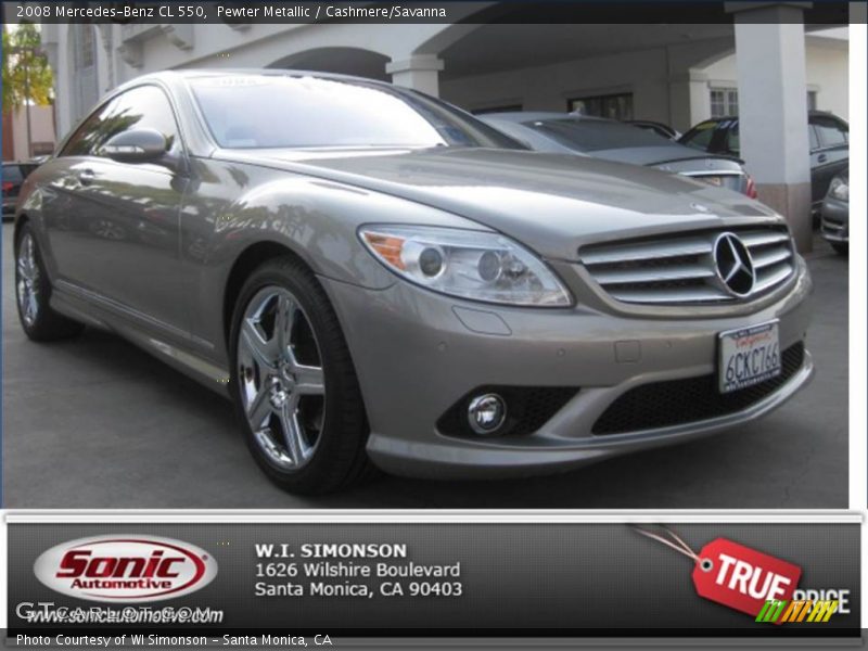 Pewter Metallic / Cashmere/Savanna 2008 Mercedes-Benz CL 550
