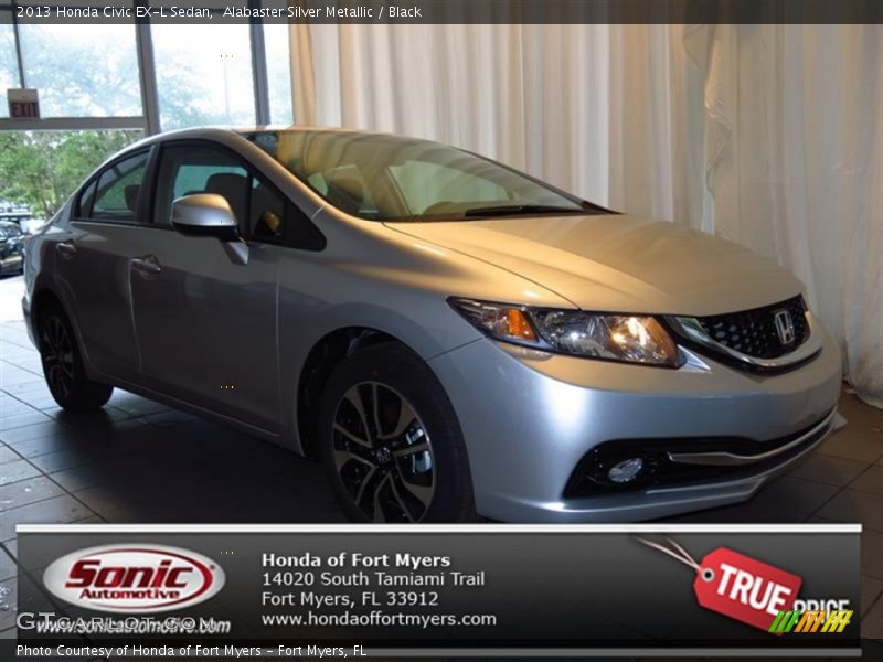 Alabaster Silver Metallic / Black 2013 Honda Civic EX-L Sedan