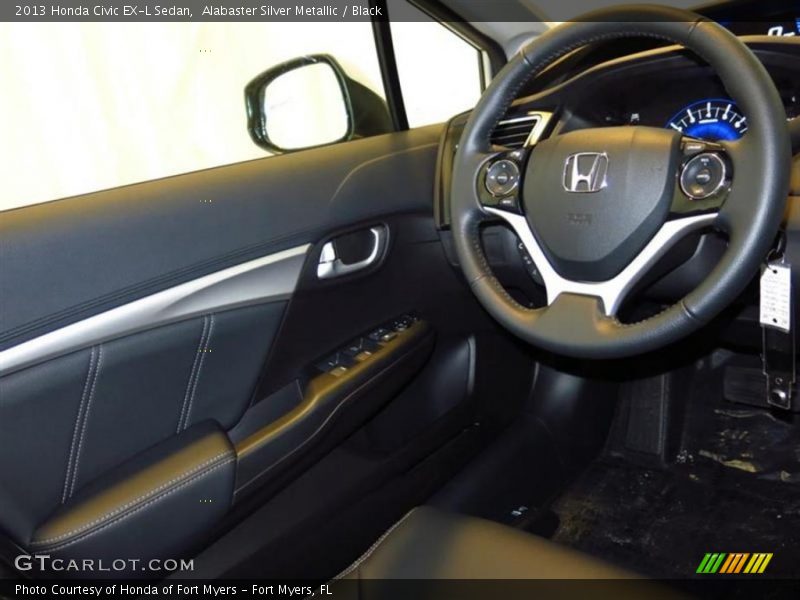 Alabaster Silver Metallic / Black 2013 Honda Civic EX-L Sedan