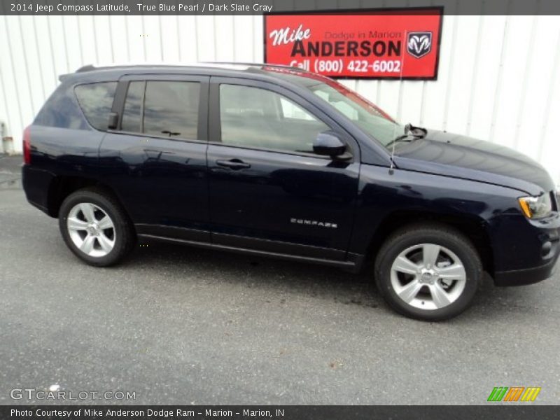 True Blue Pearl / Dark Slate Gray 2014 Jeep Compass Latitude