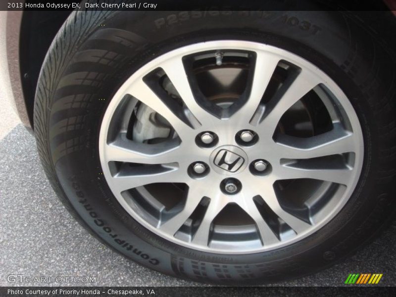 Dark Cherry Pearl / Gray 2013 Honda Odyssey EX