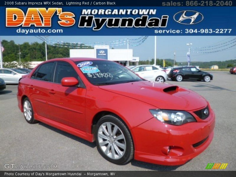 Lightning Red / Carbon Black 2008 Subaru Impreza WRX Sedan