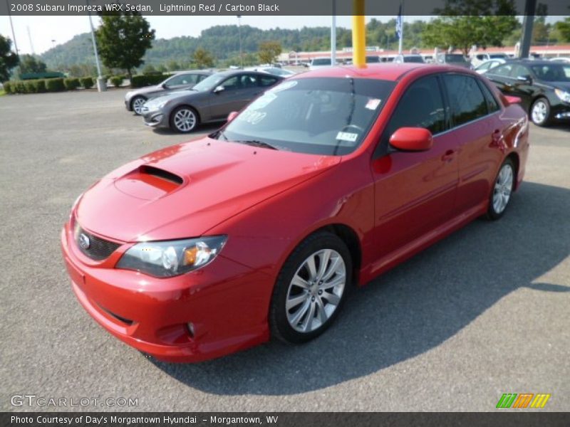 Lightning Red / Carbon Black 2008 Subaru Impreza WRX Sedan