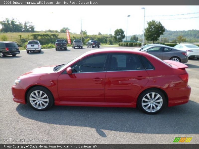 Lightning Red / Carbon Black 2008 Subaru Impreza WRX Sedan