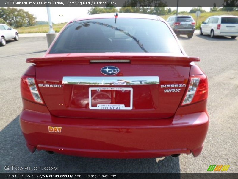 Lightning Red / Carbon Black 2008 Subaru Impreza WRX Sedan