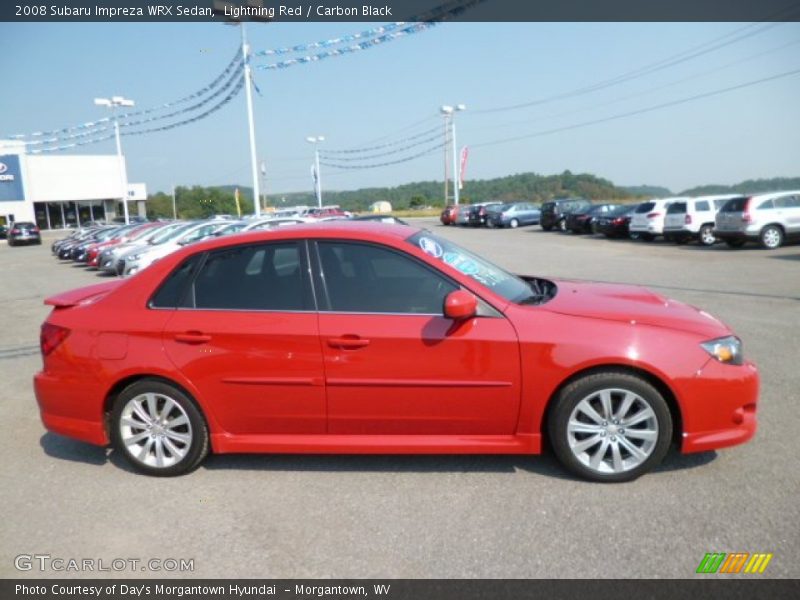 Lightning Red / Carbon Black 2008 Subaru Impreza WRX Sedan