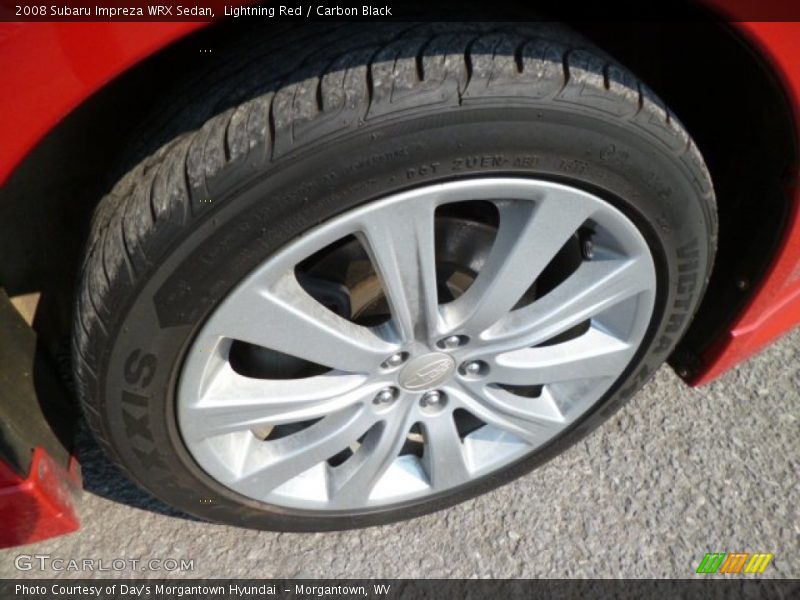 Lightning Red / Carbon Black 2008 Subaru Impreza WRX Sedan