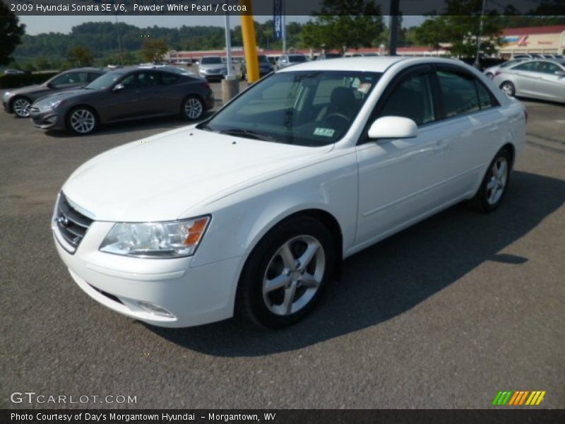 Powder White Pearl / Cocoa 2009 Hyundai Sonata SE V6