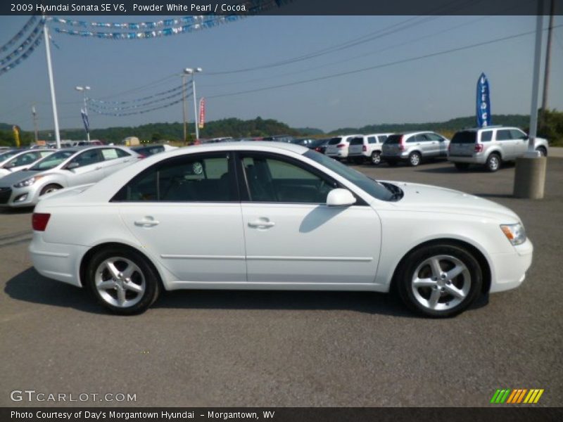 Powder White Pearl / Cocoa 2009 Hyundai Sonata SE V6