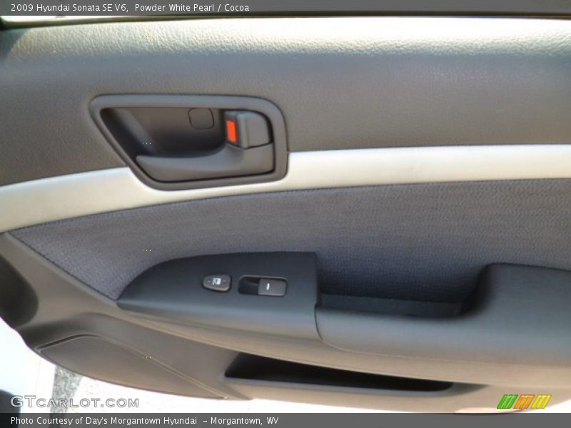 Powder White Pearl / Cocoa 2009 Hyundai Sonata SE V6