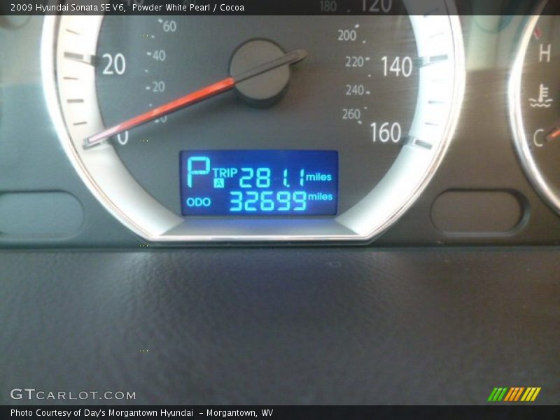 Powder White Pearl / Cocoa 2009 Hyundai Sonata SE V6