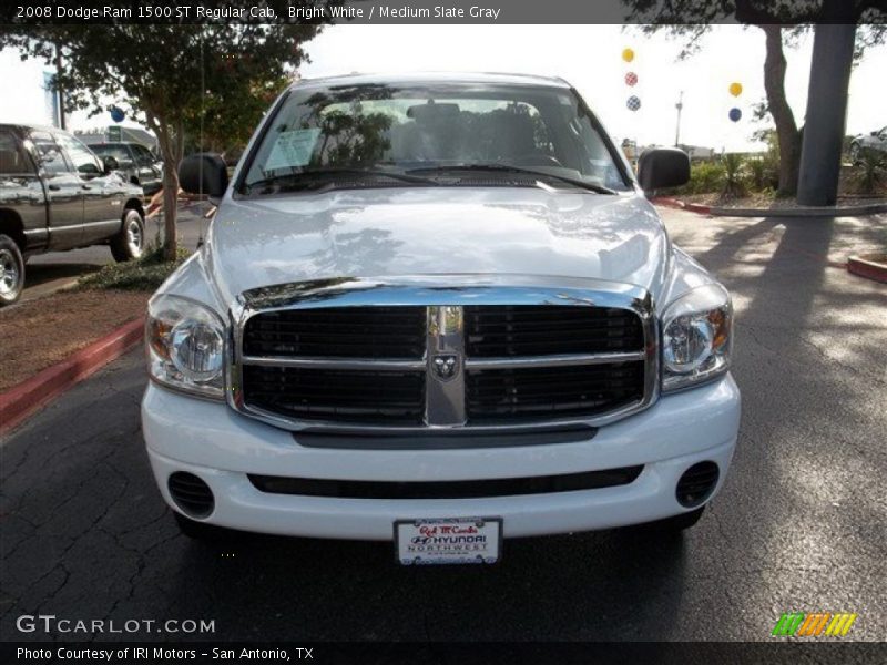 Bright White / Medium Slate Gray 2008 Dodge Ram 1500 ST Regular Cab