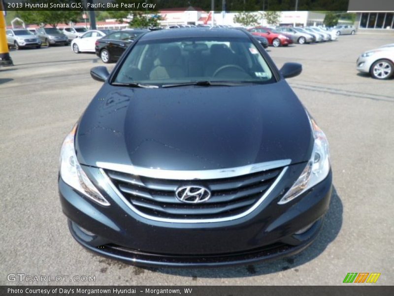 Pacific Blue Pearl / Gray 2013 Hyundai Sonata GLS