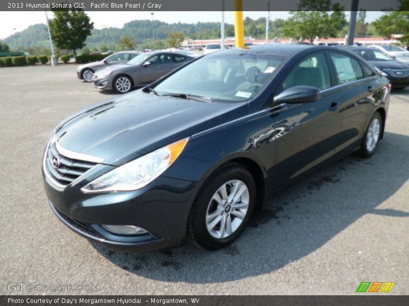Pacific Blue Pearl / Gray 2013 Hyundai Sonata GLS