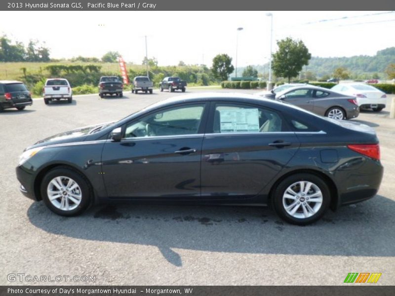 Pacific Blue Pearl / Gray 2013 Hyundai Sonata GLS