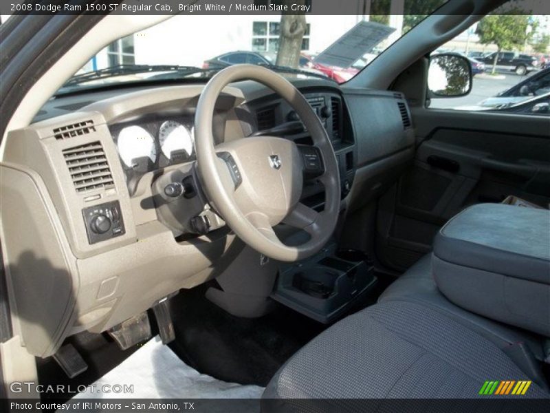 Bright White / Medium Slate Gray 2008 Dodge Ram 1500 ST Regular Cab