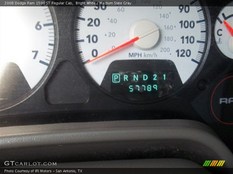 Bright White / Medium Slate Gray 2008 Dodge Ram 1500 ST Regular Cab