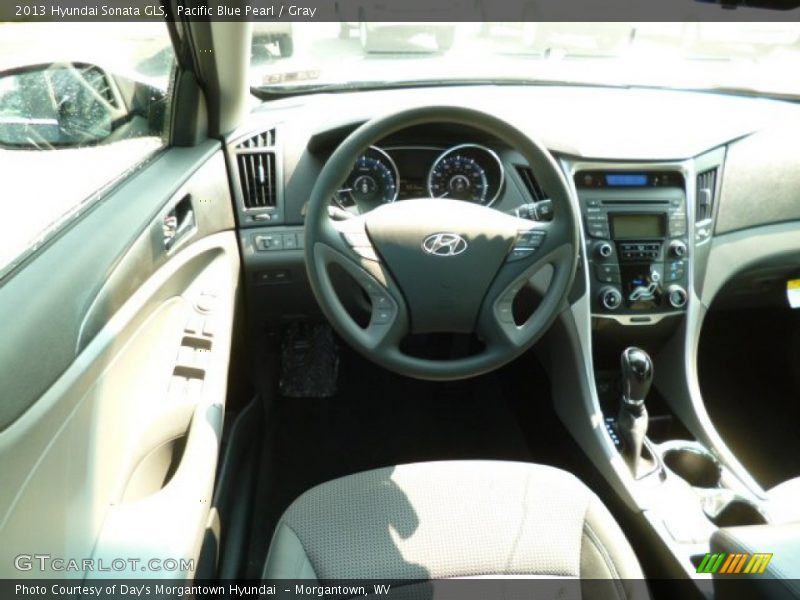 Pacific Blue Pearl / Gray 2013 Hyundai Sonata GLS