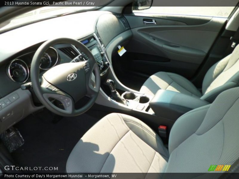 Pacific Blue Pearl / Gray 2013 Hyundai Sonata GLS