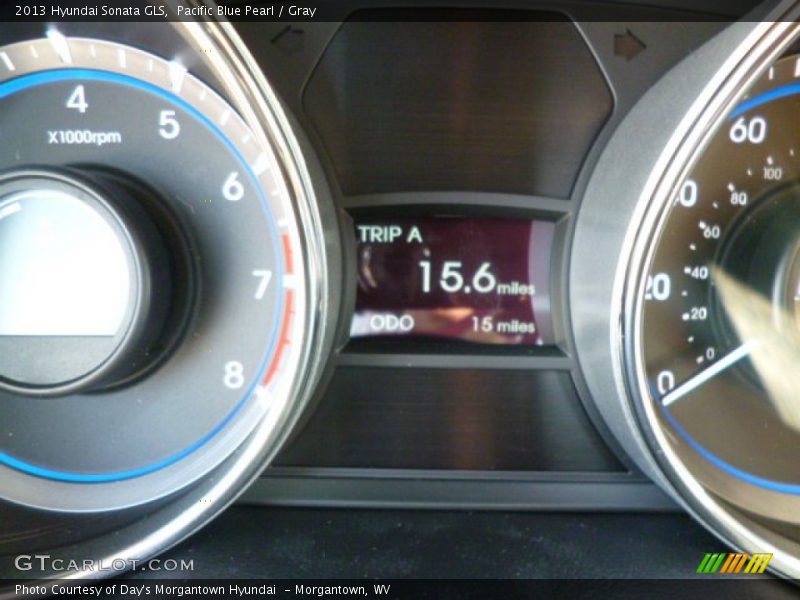 Pacific Blue Pearl / Gray 2013 Hyundai Sonata GLS