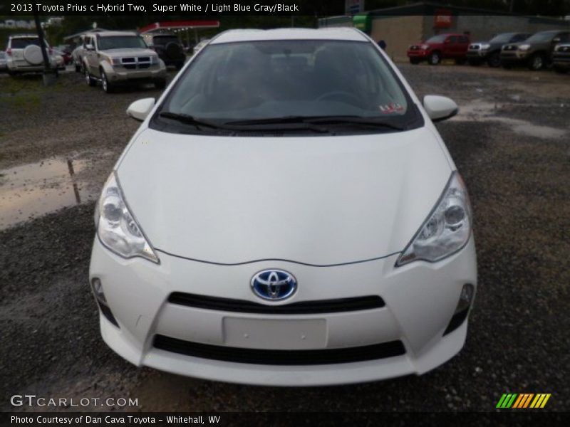 Super White / Light Blue Gray/Black 2013 Toyota Prius c Hybrid Two