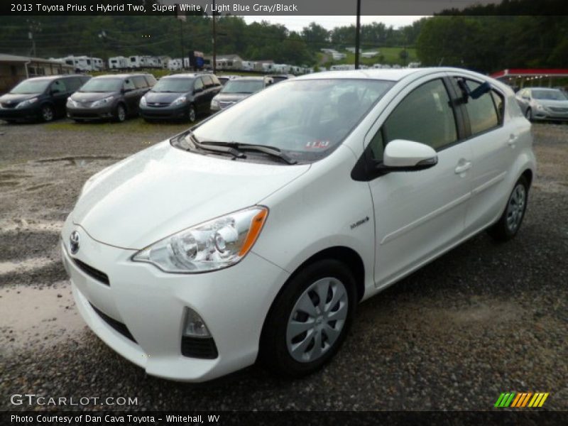 Super White / Light Blue Gray/Black 2013 Toyota Prius c Hybrid Two