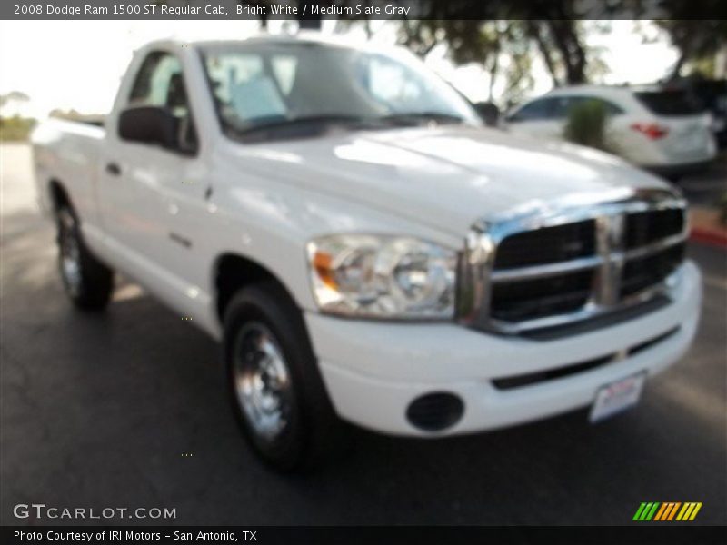 Bright White / Medium Slate Gray 2008 Dodge Ram 1500 ST Regular Cab
