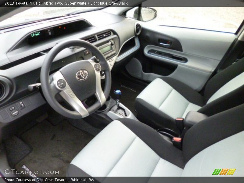 Super White / Light Blue Gray/Black 2013 Toyota Prius c Hybrid Two
