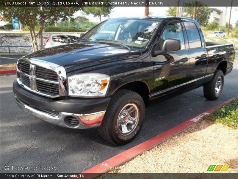 Brilliant Black Crystal Pearl / Medium Slate Gray 2008 Dodge Ram 1500 ST Quad Cab 4x4