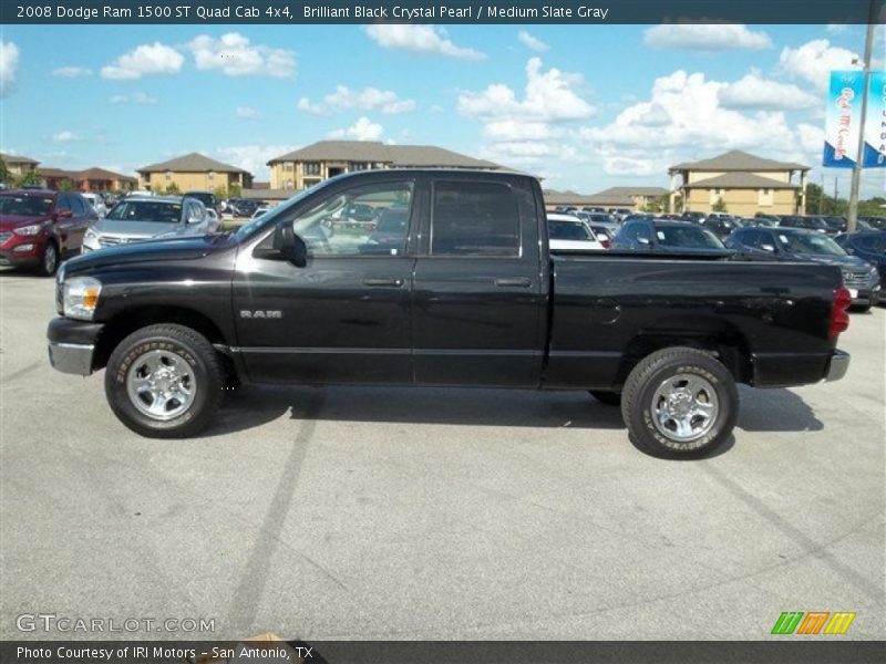 Brilliant Black Crystal Pearl / Medium Slate Gray 2008 Dodge Ram 1500 ST Quad Cab 4x4