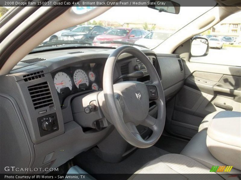 Brilliant Black Crystal Pearl / Medium Slate Gray 2008 Dodge Ram 1500 ST Quad Cab 4x4