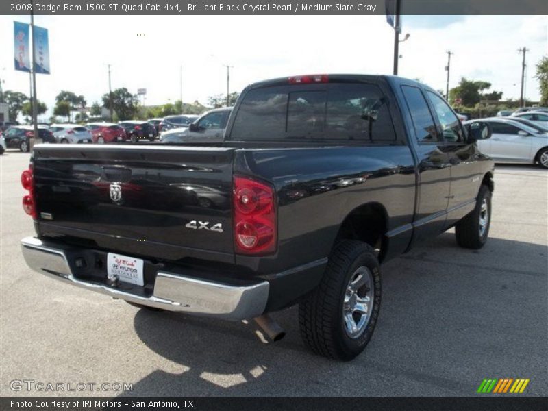 Brilliant Black Crystal Pearl / Medium Slate Gray 2008 Dodge Ram 1500 ST Quad Cab 4x4