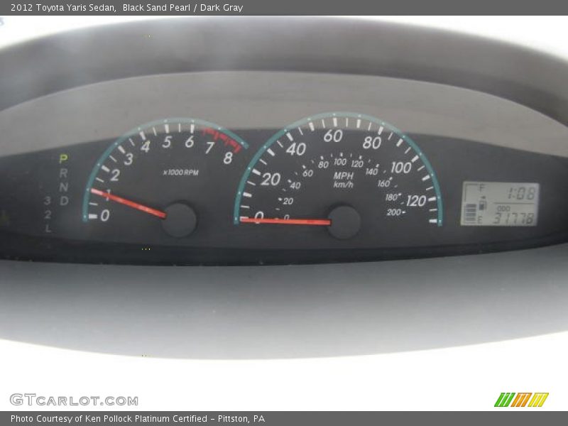 Black Sand Pearl / Dark Gray 2012 Toyota Yaris Sedan