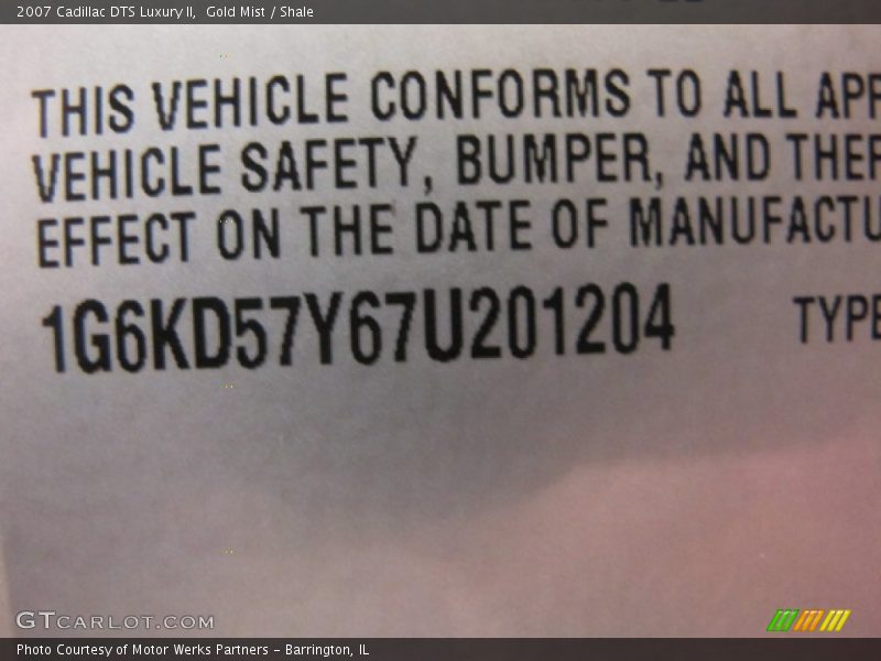 Gold Mist / Shale 2007 Cadillac DTS Luxury II