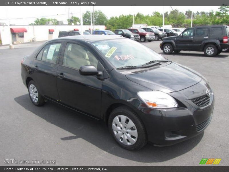 Black Sand Pearl / Ash Gray 2012 Toyota Yaris Sedan