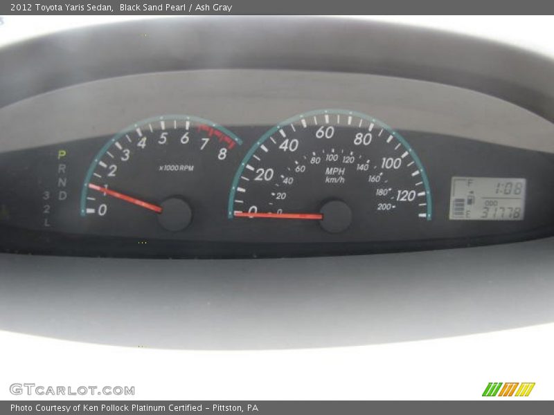 Black Sand Pearl / Ash Gray 2012 Toyota Yaris Sedan