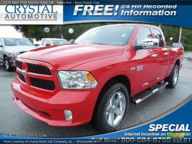 Flame Red / Black/Diesel Gray 2013 Ram 1500 Express Quad Cab