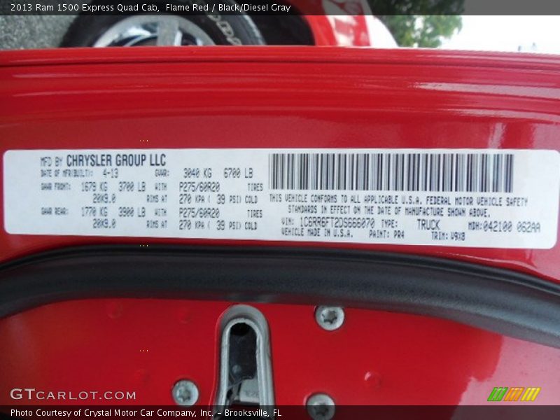 Flame Red / Black/Diesel Gray 2013 Ram 1500 Express Quad Cab