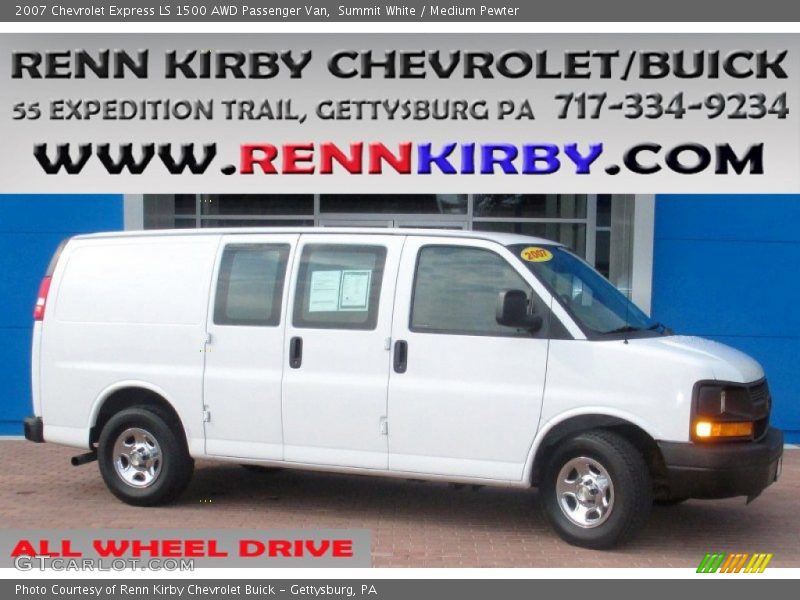 Summit White / Medium Pewter 2007 Chevrolet Express LS 1500 AWD Passenger Van