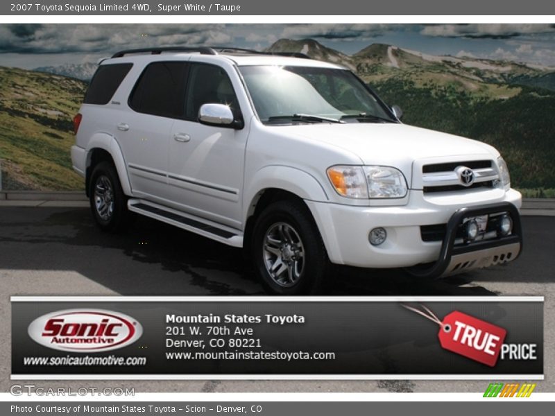 Super White / Taupe 2007 Toyota Sequoia Limited 4WD