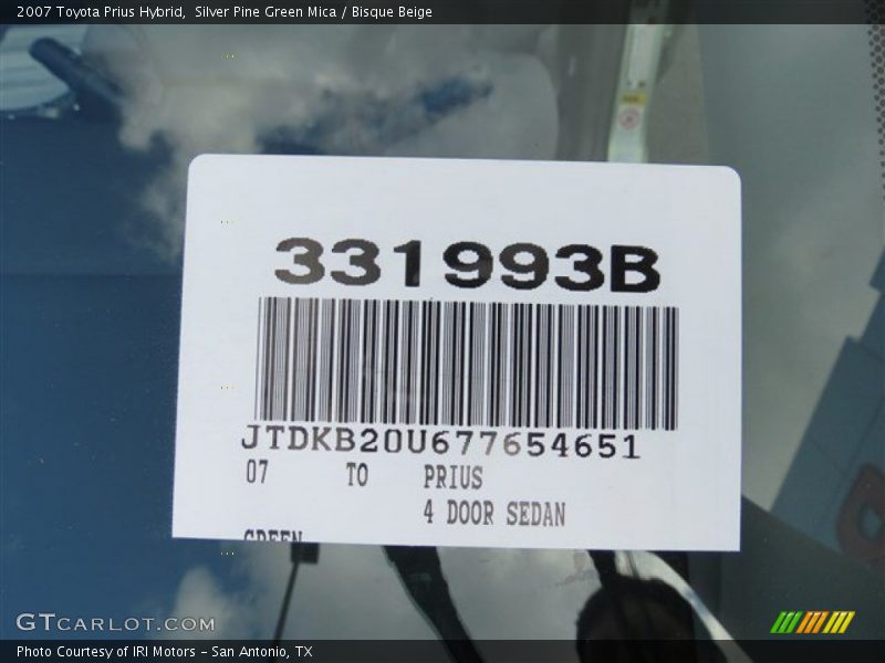 Silver Pine Green Mica / Bisque Beige 2007 Toyota Prius Hybrid