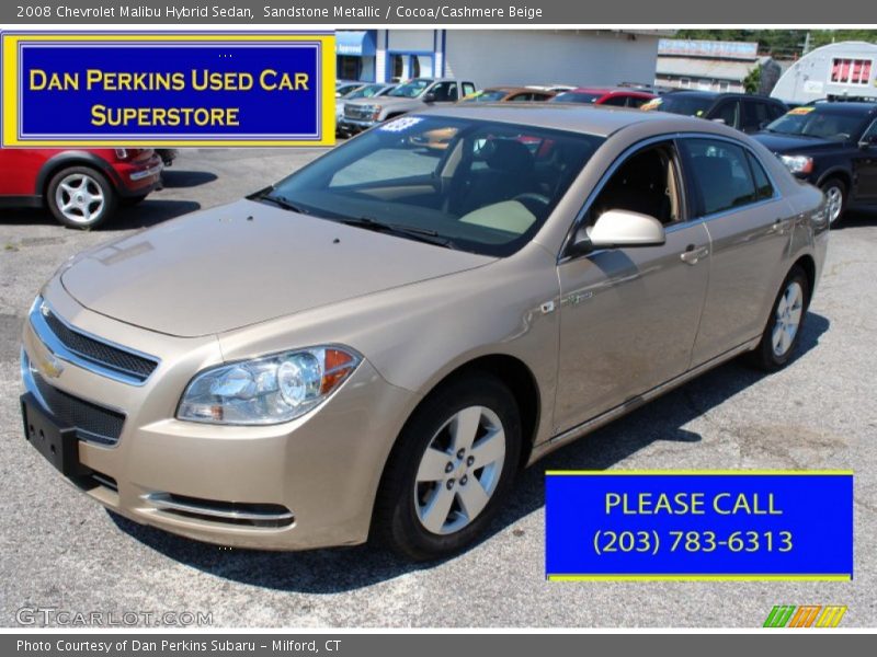 Sandstone Metallic / Cocoa/Cashmere Beige 2008 Chevrolet Malibu Hybrid Sedan